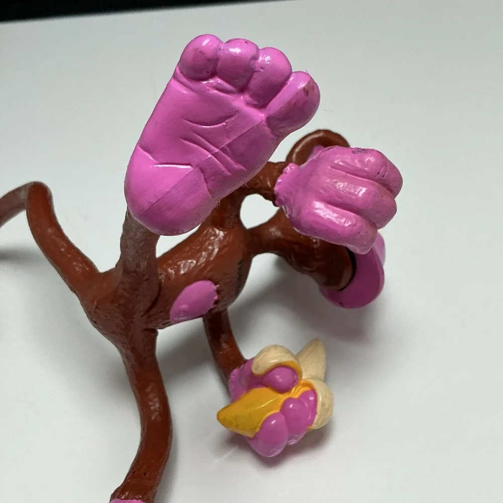 VINTAGE 1970s German Hoechst AG Promo Bendy Monkey Toy Figure Pink Face Banana